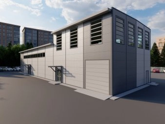 Проект ангара-склада с АБК из сэндвич-панелей