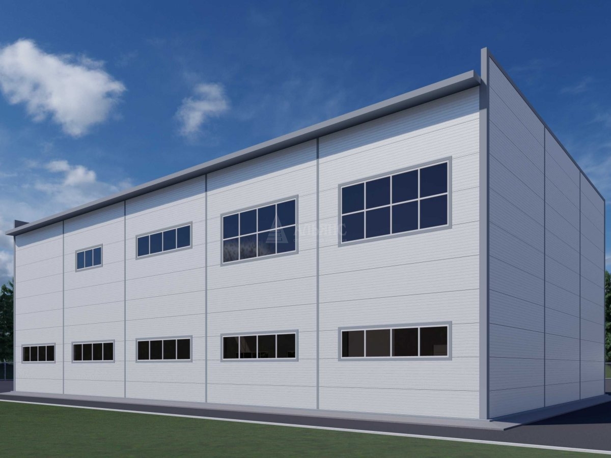 3D визуализация Цех с АБК из сэндвич панелей - фото 4