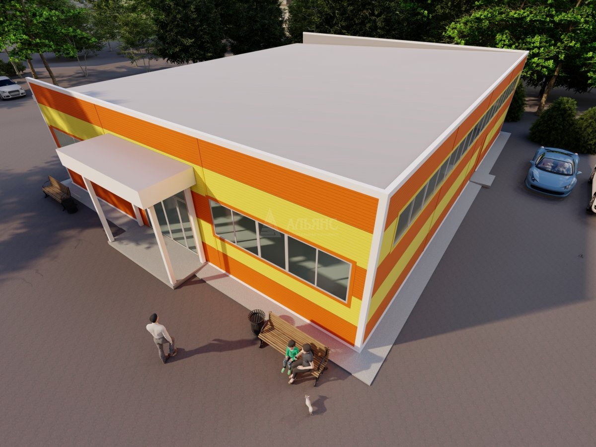3D визуализация Магазин из сэндвич-панелей - фото 2