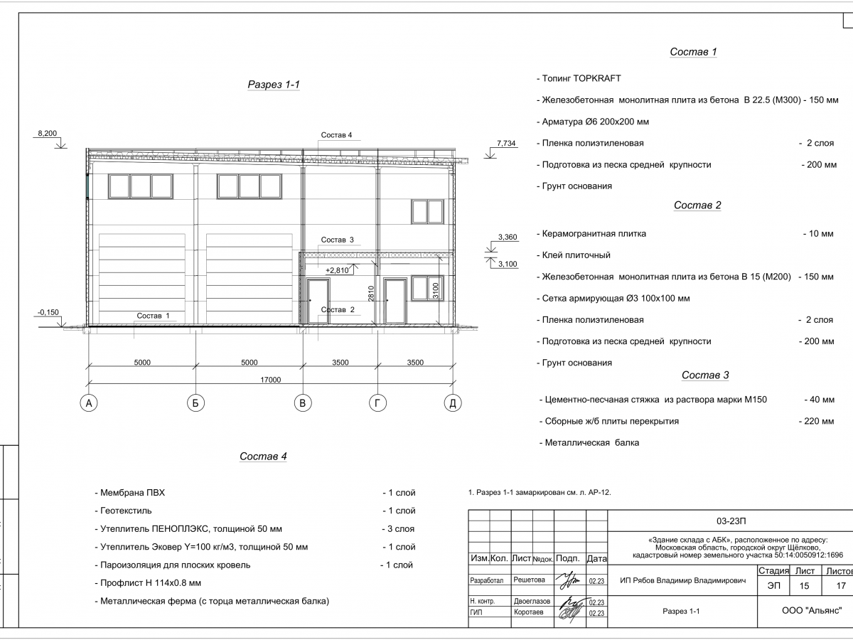 Планировка Склад с АБК из сэндвич-панелей -  фото 6